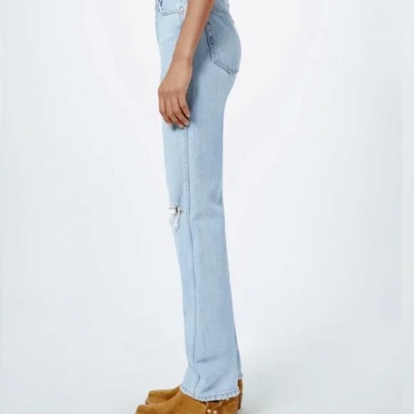Re/Done 90s High Rise Loose Baggy Light Wash Jeans - Picture 5 of 8